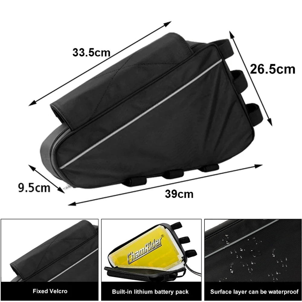 Small Size 48V 52V Triangle Battery Bag Black