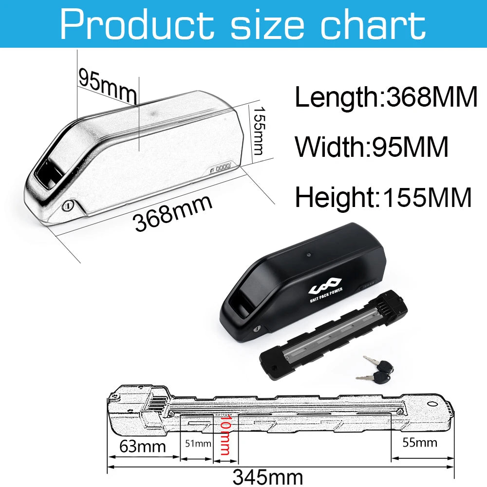 48v 52V 24ah Ebike Battery