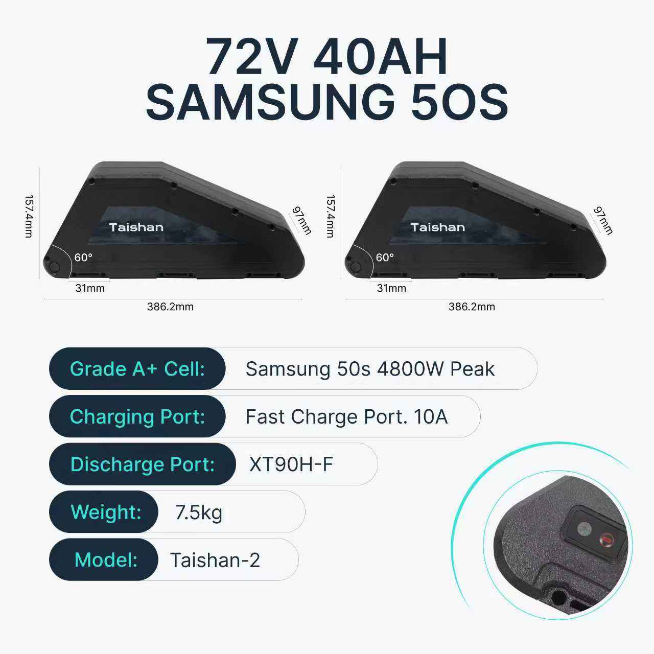 72v 40ah battery (with charger)