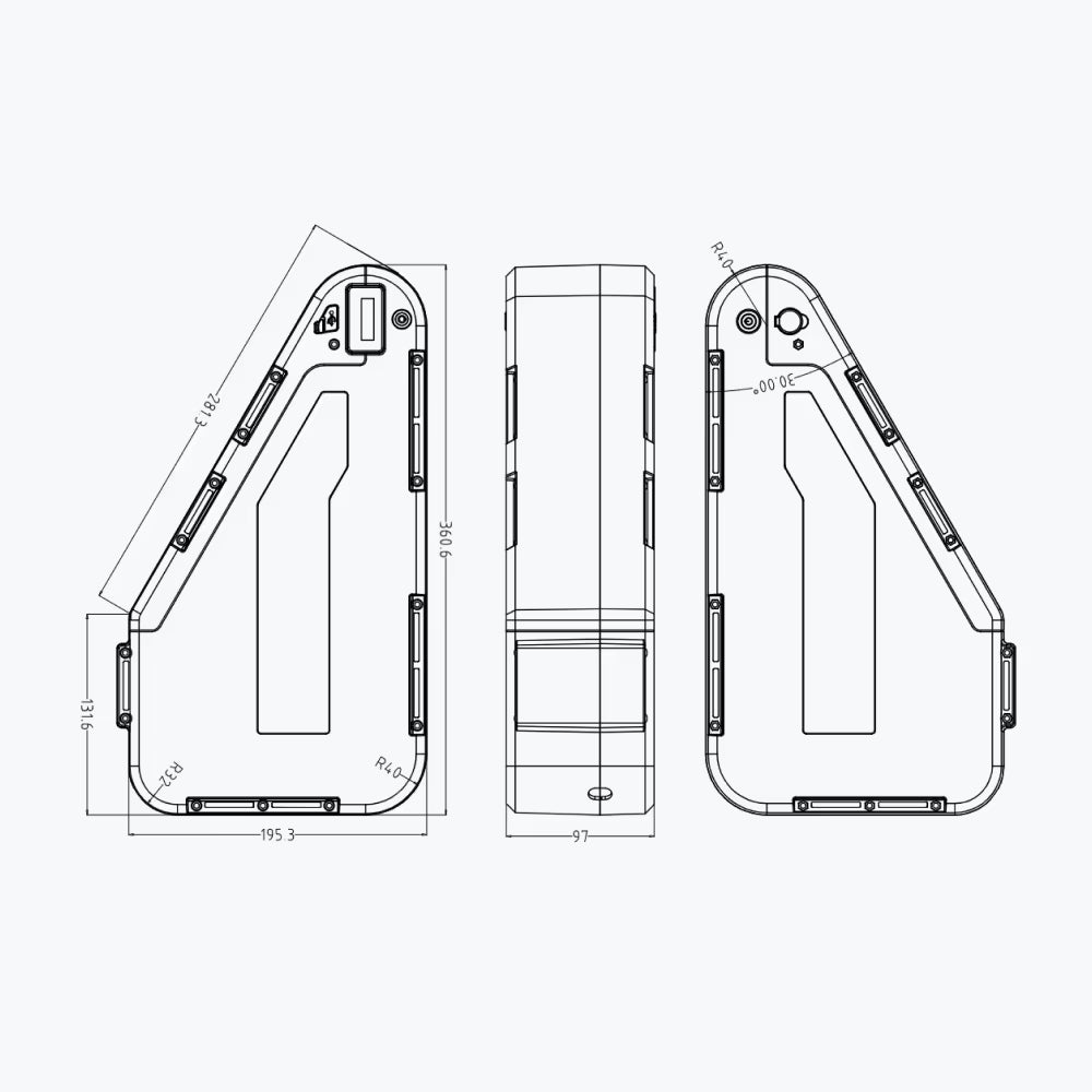 72v 20ah triangle battery smaller size (with charger)